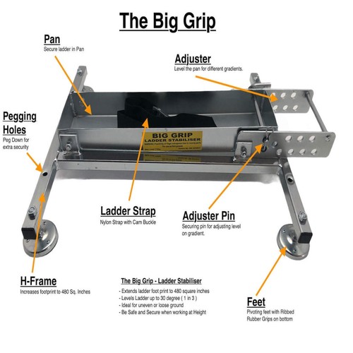 Big grip ladder stabiliser - ladder, for